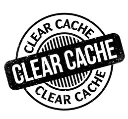 Clear Cache rubber stamp. Grunge design with dust scratches. Effects can be easily removed for a clean, crisp look. Color is easily changed.