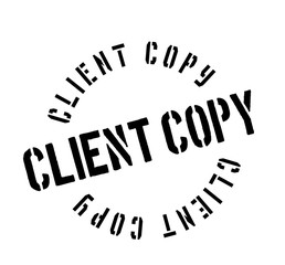 Client Copy rubber stamp. Grunge design with dust scratches. Effects can be easily removed for a clean, crisp look. Color is easily changed.