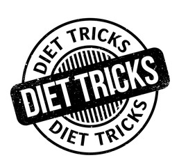 Diet Tricks rubber stamp. Grunge design with dust scratches. Effects can be easily removed for a clean, crisp look. Color is easily changed.