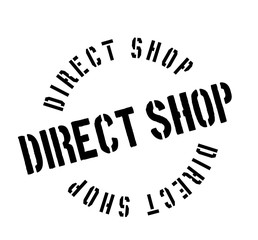 Direct Shop rubber stamp. Grunge design with dust scratches. Effects can be easily removed for a clean, crisp look. Color is easily changed.