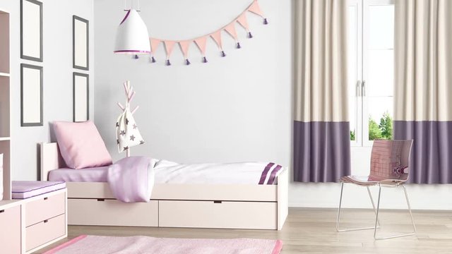 Pink Colored Teen Bedroom
