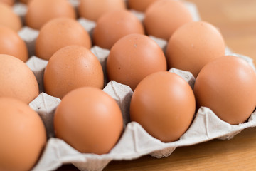 Chicken eggs in the pack