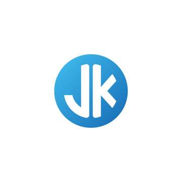 Initial letter JK, rounded letter circle logo, modern gradient blue color  Stock Vector | Adobe Stock