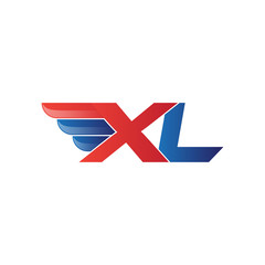fast initial letter logo vector wing