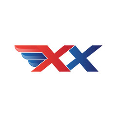 fast initial letter logo vector wing