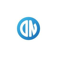 Obraz premium Initial letter ON, rounded letter circle logo, modern gradient blue color 