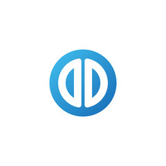Initial letter OO, rounded letter circle logo, modern gradient blue color	
 

