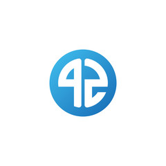 Initial letter PZ, rounded letter circle logo, modern gradient blue color	
 
