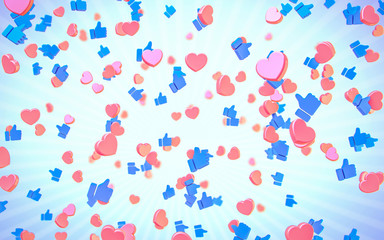 Falling on top of the chips, like and heart. 3d render