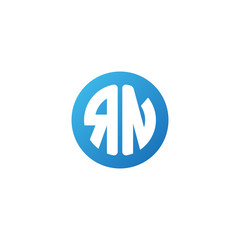 Initial letter RN, rounded letter circle logo, modern gradient blue color	
 
