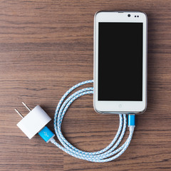 charger cables connect with smartphone and tablet