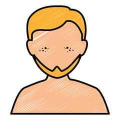 young man shirtless avatar character vector illustration design