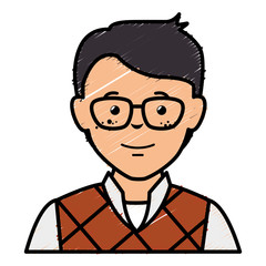 young man avatar character vector illustration design