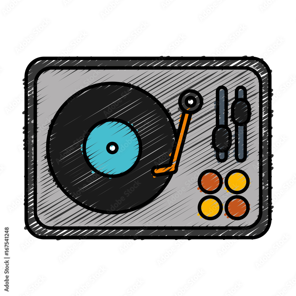 Sticker dj turntable icon