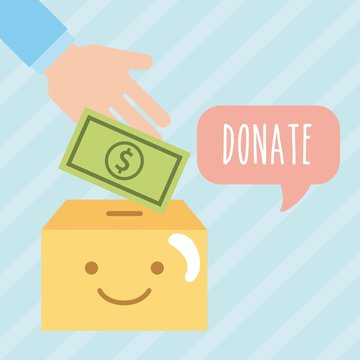 Donate Children Money Icon Vector Illustration Design Graphic