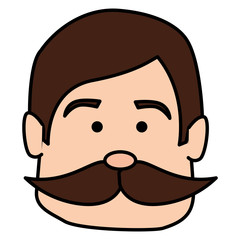 man with mustache avatar character vector illustration design