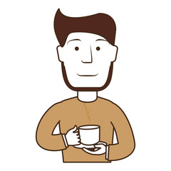 man drinking coffee avatar vector illustration design