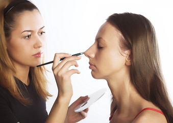 Makeup artist at work