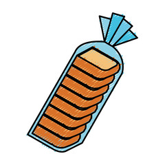 delicious toast bread in plastic bag vector illustration design