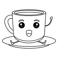 coffee cup kawaii character vector illustration design