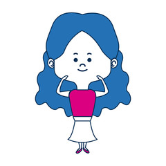 cute cartoon woman pretty elegant clothes vector illustration