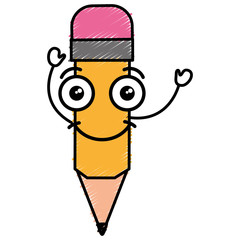 pencil write kawaii character vector illustration design