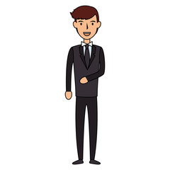 elegant businessman avatar character vector illustration design