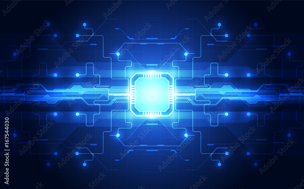 Aufkleber vector graphics. chip processor speed technology background. vector illustration