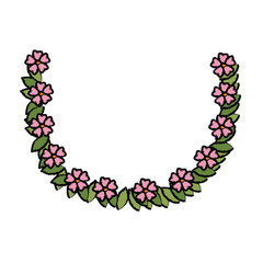 flower wreath floral leaves style decorative element vector illustration