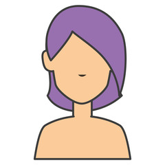 beautiful woman shirtless avatar character vector illustration design