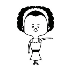 cute cartoon woman pretty elegant clothes vector illustration