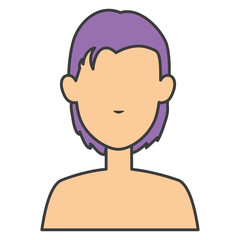 beautiful woman shirtless avatar character vector illustration design