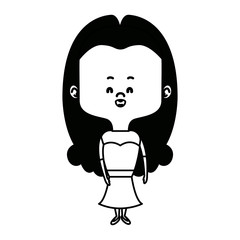 cute cartoon woman pretty elegant clothes vector illustration