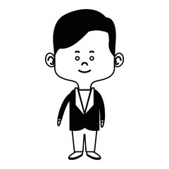 cute man cartoon standing formal clothes character vector illustration