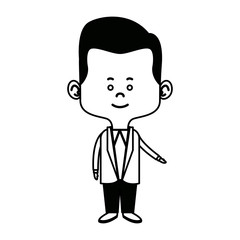 cute man cartoon standing formal clothes character vector illustration