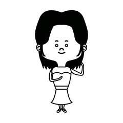 adorable woman bride lovely marriage character vector illustration
