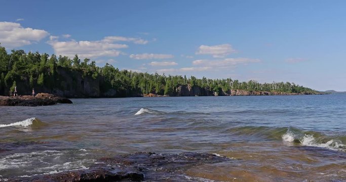 Lake Superior, Beach at Gooseberry Falls in Summer