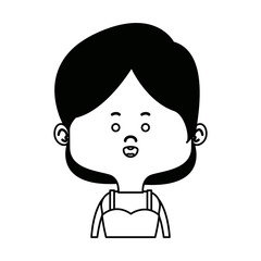 young woman portrait character lady cute vector illustration