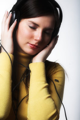 woman listening music