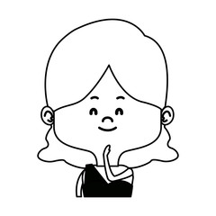 young woman portrait character lady cute vector illustration