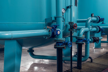 steel pipelines and cables in a plant,Industrial zone.