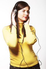 woman listening music