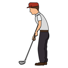 golfer playing avatar character vector illustration design