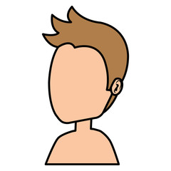 young man shirtless avatar character vector illustration design