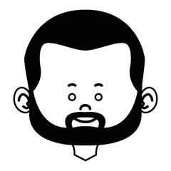cartoon man face avatar character male cute vector illustration