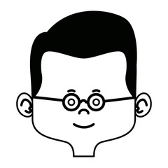 cartoon man face avatar character male cute vector illustration