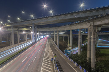 view of Huang Jue Wan interchange at night in Chongqing,China.
