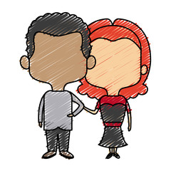 bride and groom romantic date and love concept vector illustration