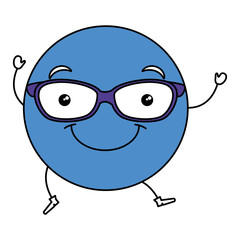 emoticon with glasses character vector illustration design