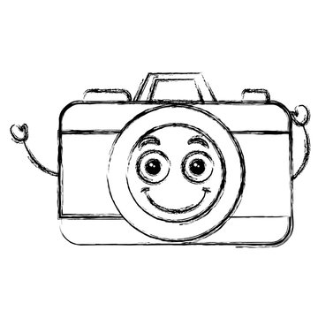 photographic camera kawaii character vector illustration design